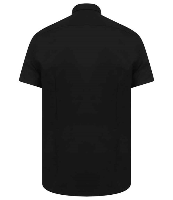 Henbury Modern Short Sleeve Slim Fit Oxford Shirt