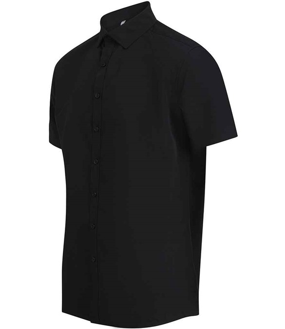 Henbury Short Sleeved Cotton Feel Coolplus® Shirt