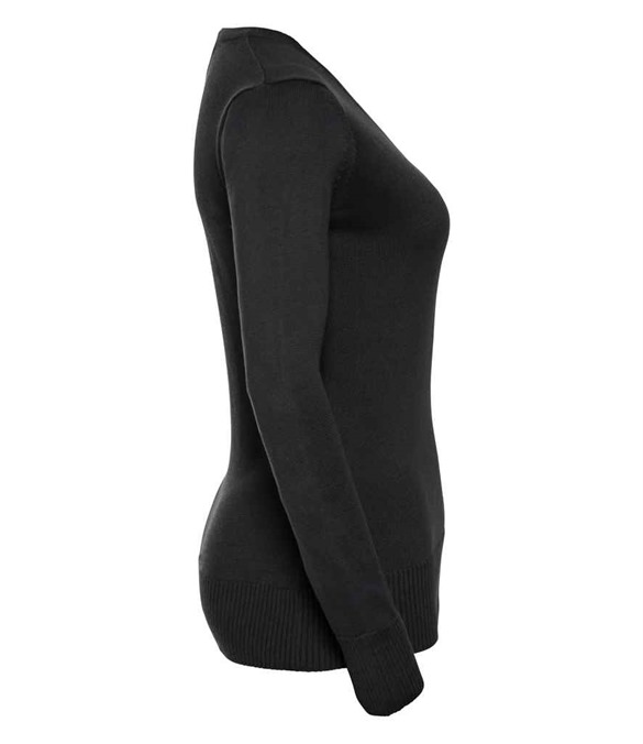 Russell Athletic Collection Ladies Cotton Acrylic V Neck Sweater