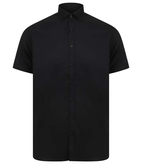 Henbury Modern Short Sleeve Slim Fit Oxford Shirt