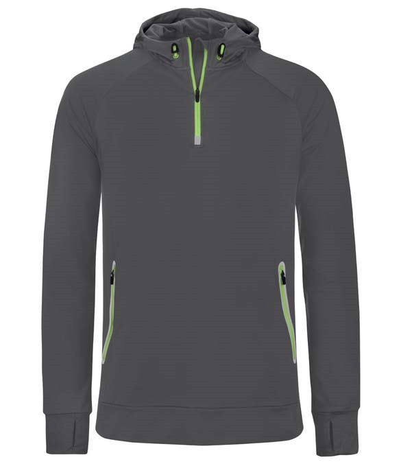 Proact Zip Neck Hooded Sweatshirt