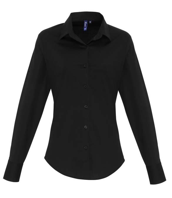 Premier Ladies Long Sleeve Stretch Fit Poplin Shirt