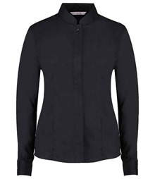 Kustom Kit Ladies Long Sleeve Tailored Mandarin Collar Shirt
