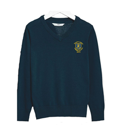 St Mary's M&S V Neck Cotton Rich Knitted Jumper