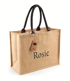 Personalised Jute Shopping Bag Black